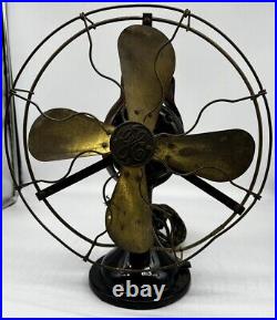 Vintage GE AD1 12 brass Blade 3 Speed Oscillating fan 75423/for Parts Read