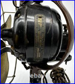 Vintage GE AD1 12 brass Blade 3 Speed Oscillating fan 75423/for Parts Read