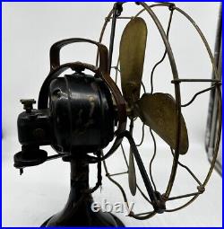 Vintage GE AD1 12 brass Blade 3 Speed Oscillating fan 75423/for Parts Read