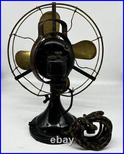 Vintage GE AD1 12 brass Blade 3 Speed Oscillating fan 75423/for Parts Read