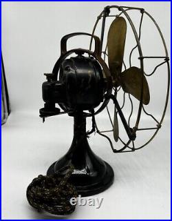 Vintage GE AD1 12 brass Blade 3 Speed Oscillating fan 75423/for Parts Read