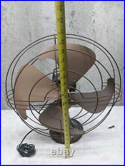 Vintage GE Electric Fan Adjustable Oscillating Vortalex 4 Blade 16 3Spd Working