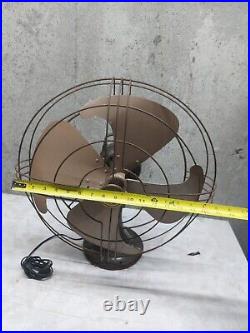 Vintage GE Electric Fan Adjustable Oscillating Vortalex 4 Blade 16 3Spd Working