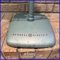 Vintage GE General Electric Pedestal Fan Works Industrial Mid Century Aqua Blue