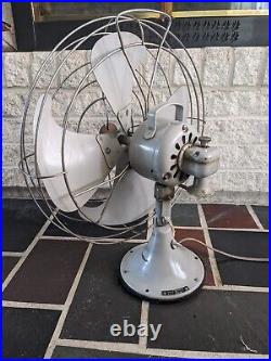 Vintage GE General Electric Vortalex 16 3 Speed Metal Cage Oscillating Fan