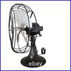Vintage GE General Electric Vortalex Metal Cage Oscillating Desk Fan Works
