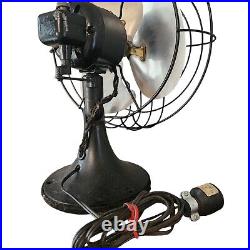 Vintage GE General Electric Vortalex Metal Cage Oscillating Desk Fan Works
