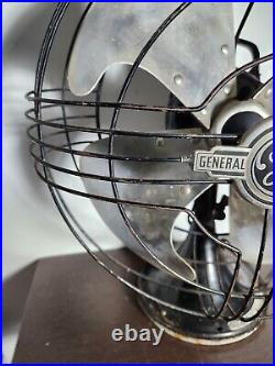 Vintage GE General Electric Vortalex Metal Cage Oscillating desk Fan