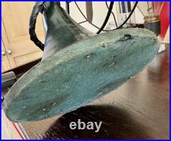 Vintage GE Type AOU Oscillating Fan Brass Blades 75423 Green 1930s Desk Antique