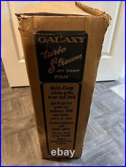 Vintage Galaxy Turbo Stream Jet 20 Portable Electric Box Fan, Original Box