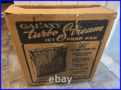 Vintage Galaxy Turbo Stream Jet 20 Portable Electric Box Fan, Original Box
