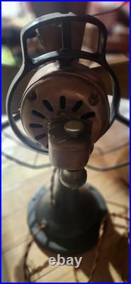 Vintage Ge General Electric Fan Brass Blade Cage Works Great 17