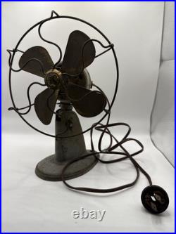 Vintage Ge Polar Cub Brass Electric Desk Fan 6 P-4440 Original Sticker On Base