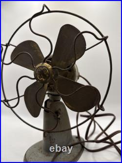 Vintage Ge Polar Cub Brass Electric Desk Fan 6 P-4440 Original Sticker On Base