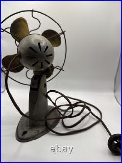 Vintage Ge Polar Cub Brass Electric Desk Fan 6 P-4440 Original Sticker On Base