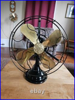 Vintage General Electric 12 Inch Brass Blade Fan Restored