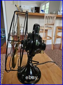 Vintage General Electric 12 Inch Brass Blade Fan Restored