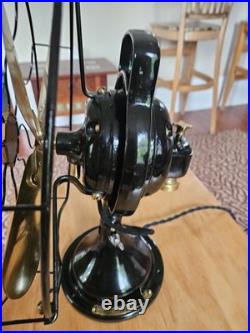 Vintage General Electric 12 Inch Brass Blade Fan Restored