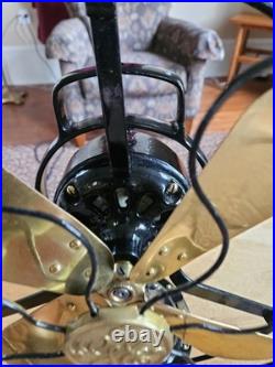 Vintage General Electric 12 Inch Brass Blade Fan Restored