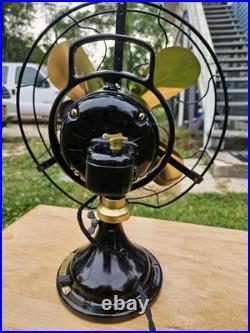 Vintage General Electric 12 Inch Brass Blade Fan Restored