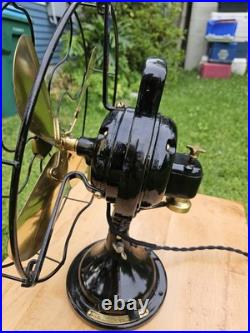 Vintage General Electric 12 Inch Brass Blade Fan Restored
