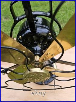 Vintage General Electric 12 Inch Brass Blade Fan Restored