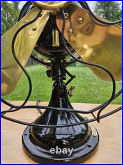 Vintage General Electric 12 Inch Brass Blade Fan Restored