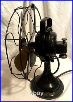 Vintage General Electric 3 Speed Oscillating Fan, Brass Blades Model Works