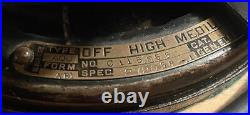 Vintage General Electric 3 Speed Oscillating Fan, Brass Blades Model Works