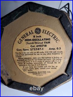Vintage General Electric Fan 8 Metal Blade Model 49X718 Working perfect Vintage General Electric Fan 8 Metal Blade Model 49X718 Working perfect