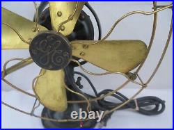 Vintage General Electric GE Oscillating Fan 12 brass Blade