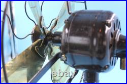 Vintage General Electric Ge 12 Brass 4 Blade Table Fan For Restoration