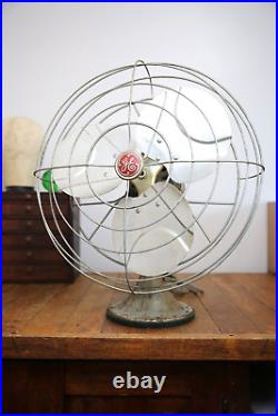 Vintage General Electric Oscillating Fan 15 blades metal industrial GE Vintage Vintage General Electric Oscillating Fan 15 blades metal industrial GE Vintage
