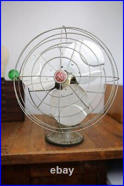 Vintage General Electric Oscillating Fan 15 blades metal industrial GE Vintage Vintage General Electric Oscillating Fan 15 blades metal industrial GE Vintage
