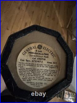 Vintage General Electric Trade Wind 8in Non-Oscillating Desktop Fan Black 49X718