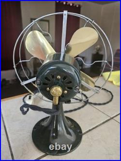 Vintage General Electric Whiz 9 Inch Brass Blade Fan Restored