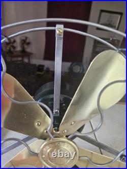 Vintage General Electric Whiz 9 Inch Brass Blade Fan Restored