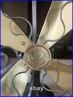 Vintage General Electric Whiz 9 Inch Brass Blade Fan Restored