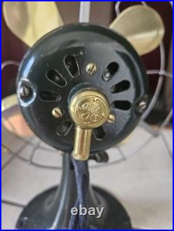Vintage General Electric Whiz 9 Inch Brass Blade Fan Restored