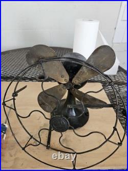 Vintage General Electric Whiz 9 Inch Brass Blade Fan Restored