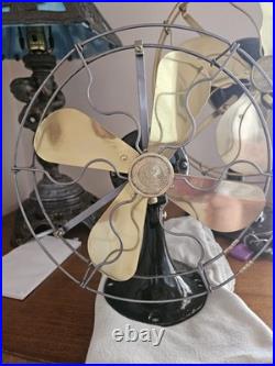 Vintage General Electric Whiz 9 Inch Brass Blade Fan Restored