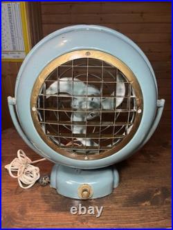 Vintage Gilbert Polar Club Modernist Sea Foam Blue Desk Fan Works