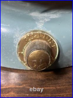 Vintage Gilbert Polar Club Modernist Sea Foam Blue Desk Fan Works