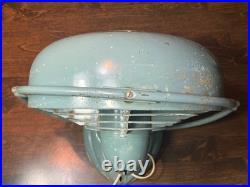 Vintage Gilbert Polar Club Modernist Sea Foam Blue Desk Fan Works