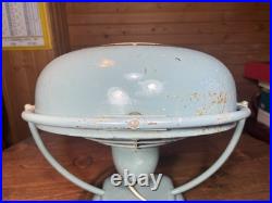 Vintage Gilbert Polar Club Modernist Sea Foam Blue Desk Fan Works