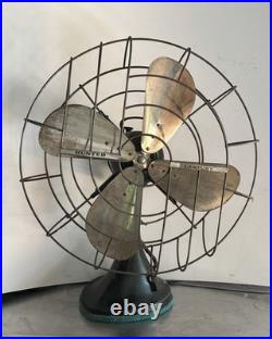 Vintage HUNTER Century 3 Speed C-16 Desk Fan 1940's Industrial Age Deco Rare