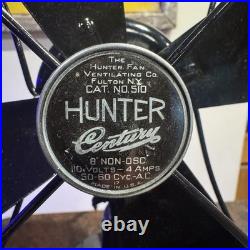 Vintage Hunter Century Fan Black 8 Desk Model 510