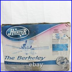 Vintage Hunter The Berkeley 52 Brushed Nickel Ceiling Fan W Bowl Light 23481