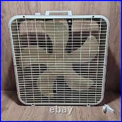 Vintage K-Mart Lakewood 3 Speed 20 Whisper Quiet Box Fan Kmart Beige K-223 Woks