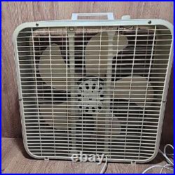 Vintage K-Mart Lakewood 3 Speed 20 Whisper Quiet Box Fan Kmart Beige K-223 Woks